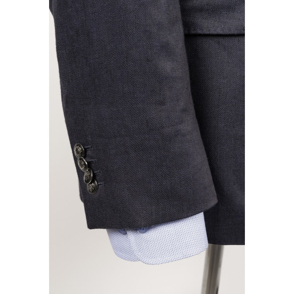 Inked Blue Linen Jacket