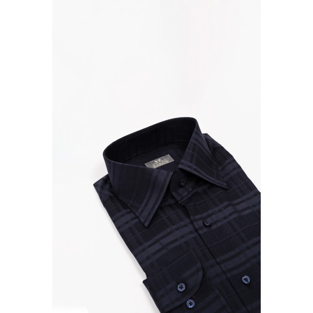 Dark Blue Classic Cotton Shirt