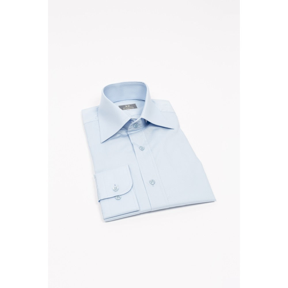 Blue Breathable Cotton Shirt Effortless Look