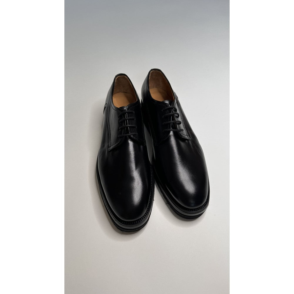 Black Leather Shoes Handmade Comfort