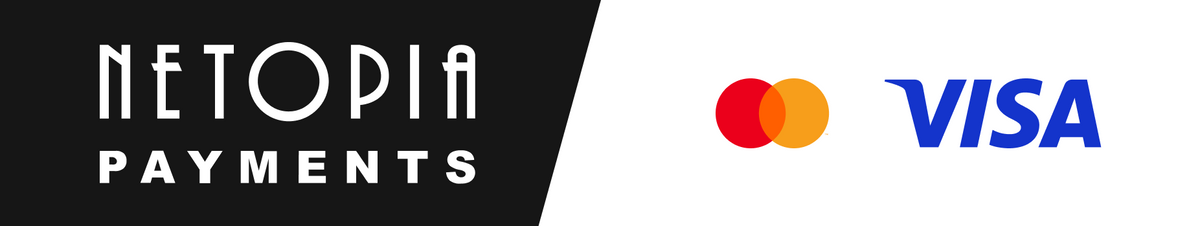 Netopia Payments logo with Mastercard and Visa logos on a white background