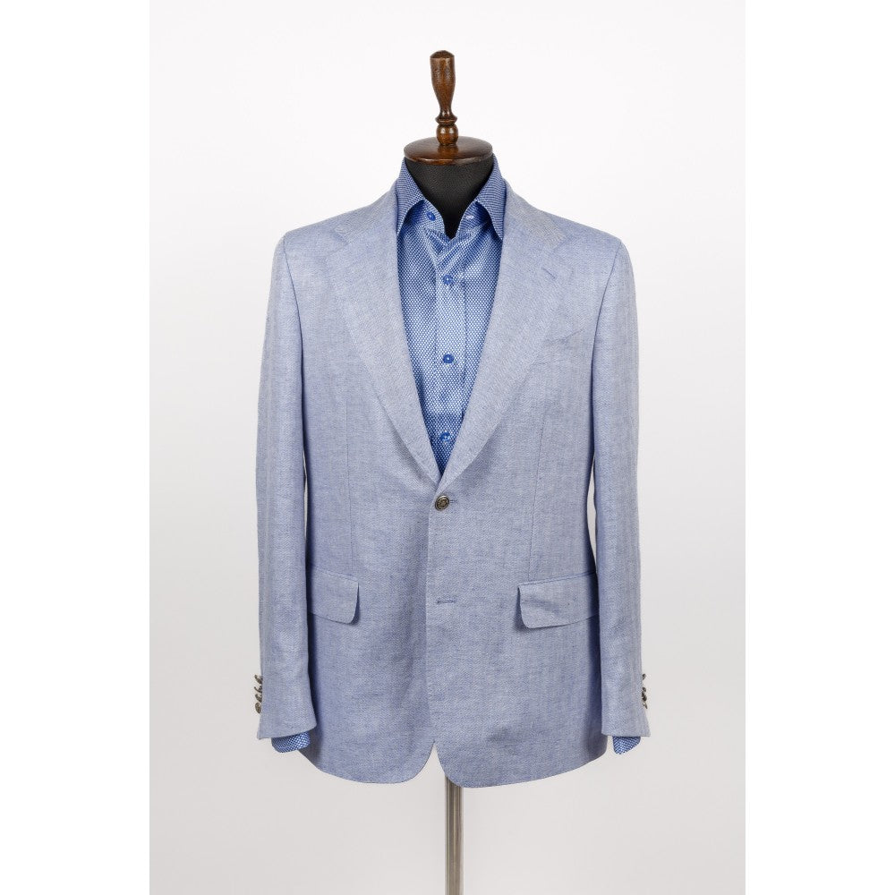 Blue Ink Linen Suit Refined Lightness