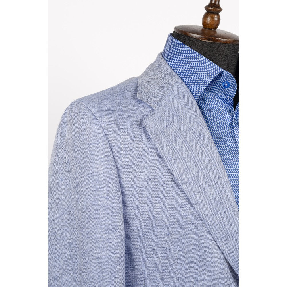 Blue Ink Linen Suit Refined Lightness