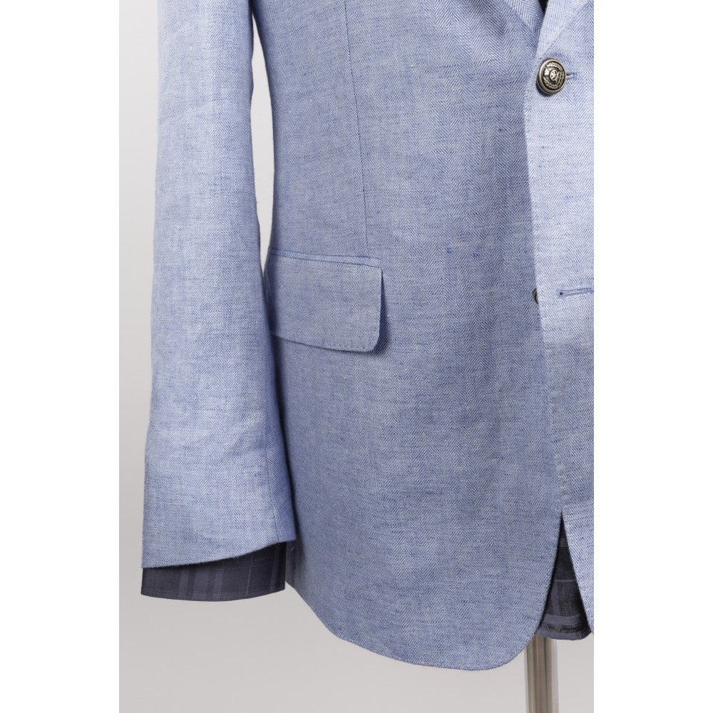 Blue Ink Linen Suit Refined Lightness