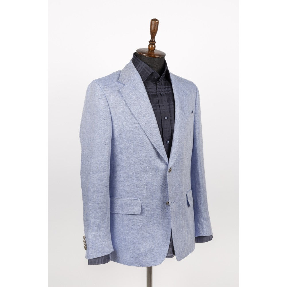 Blue Ink Linen Suit Refined Lightness
