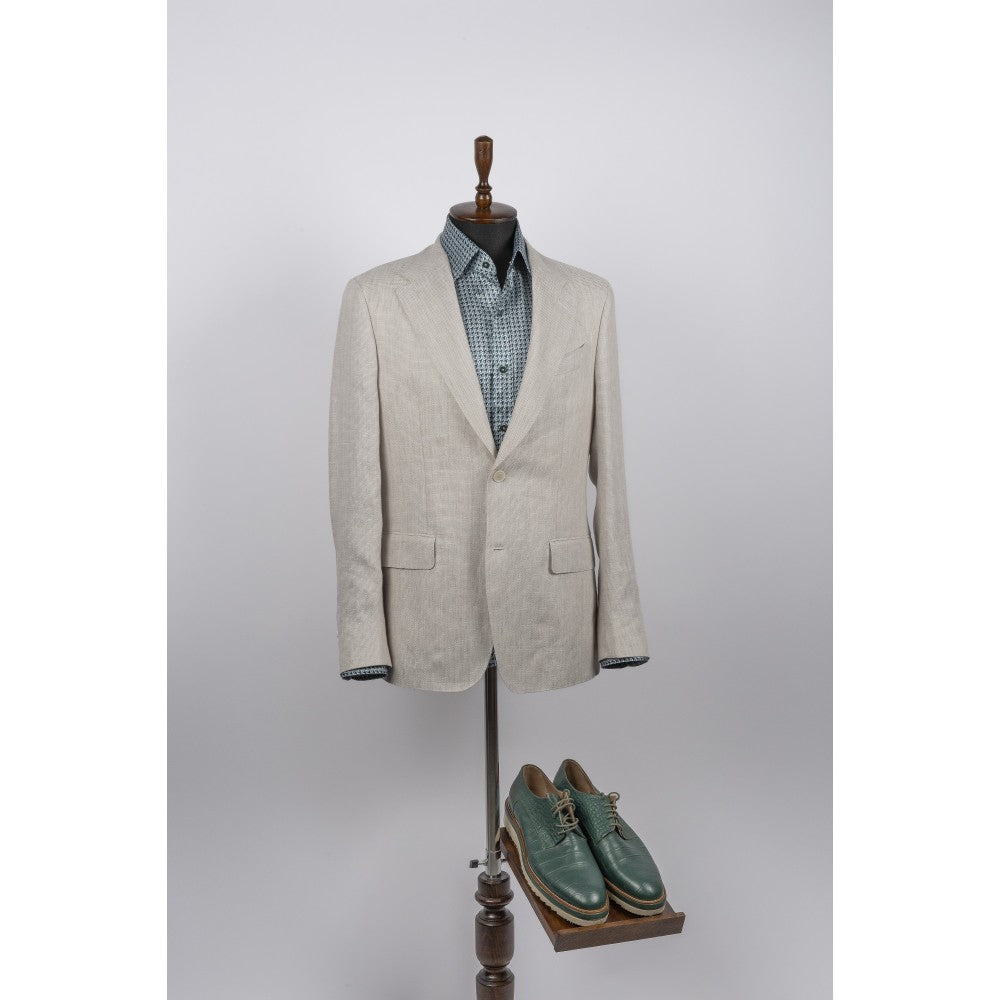 Beige Linen Jacket Elevated Style