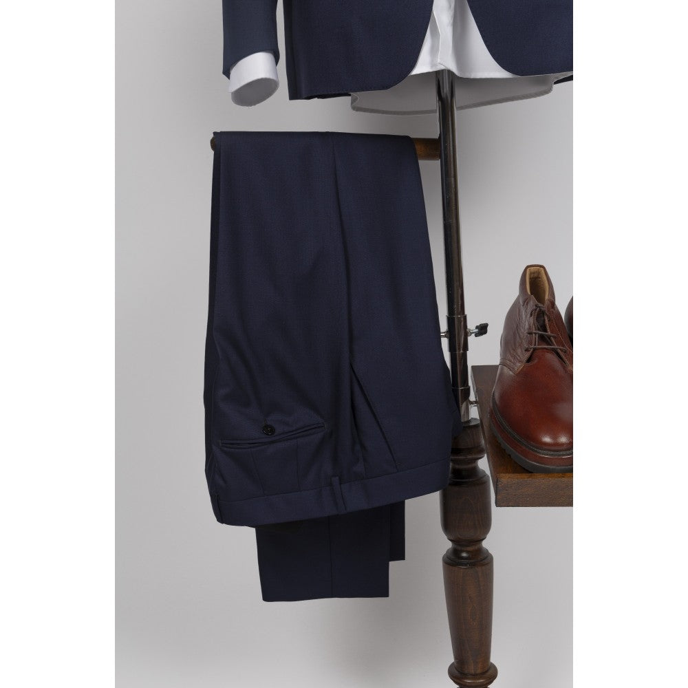 Rich Navy Blue Wool Suit