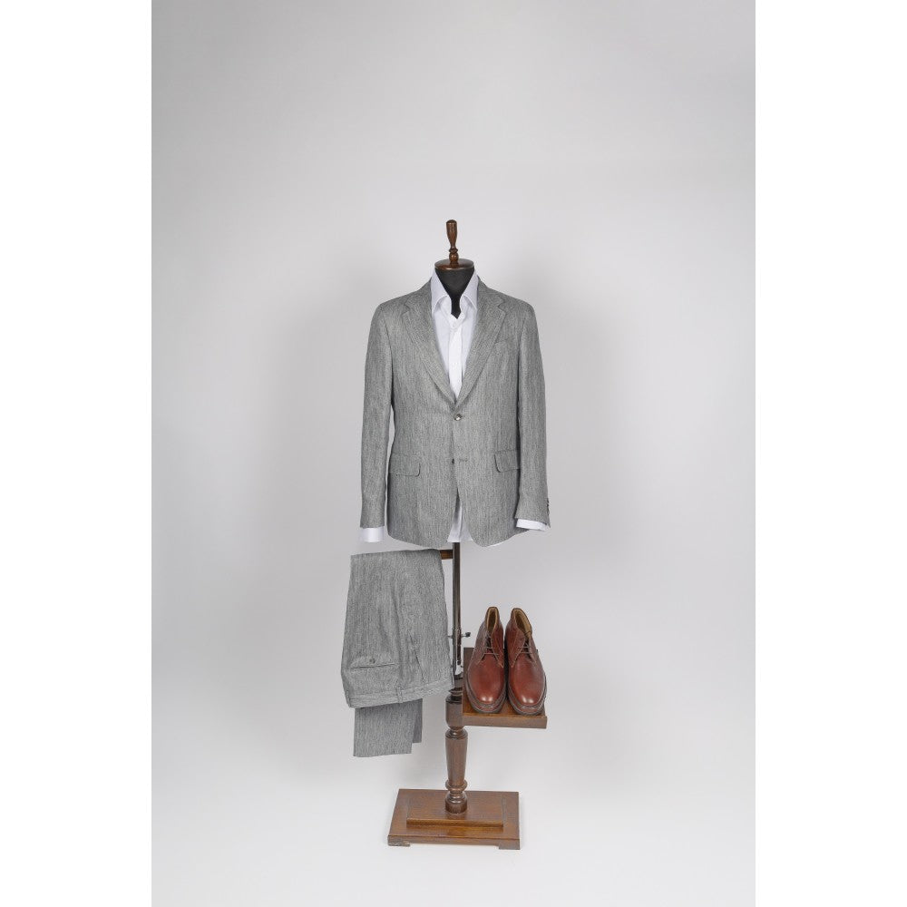Grey Cotton Suit Modern Ease