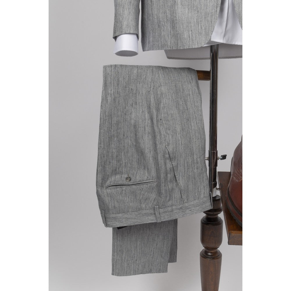 Grey Cotton Suit Modern Ease
