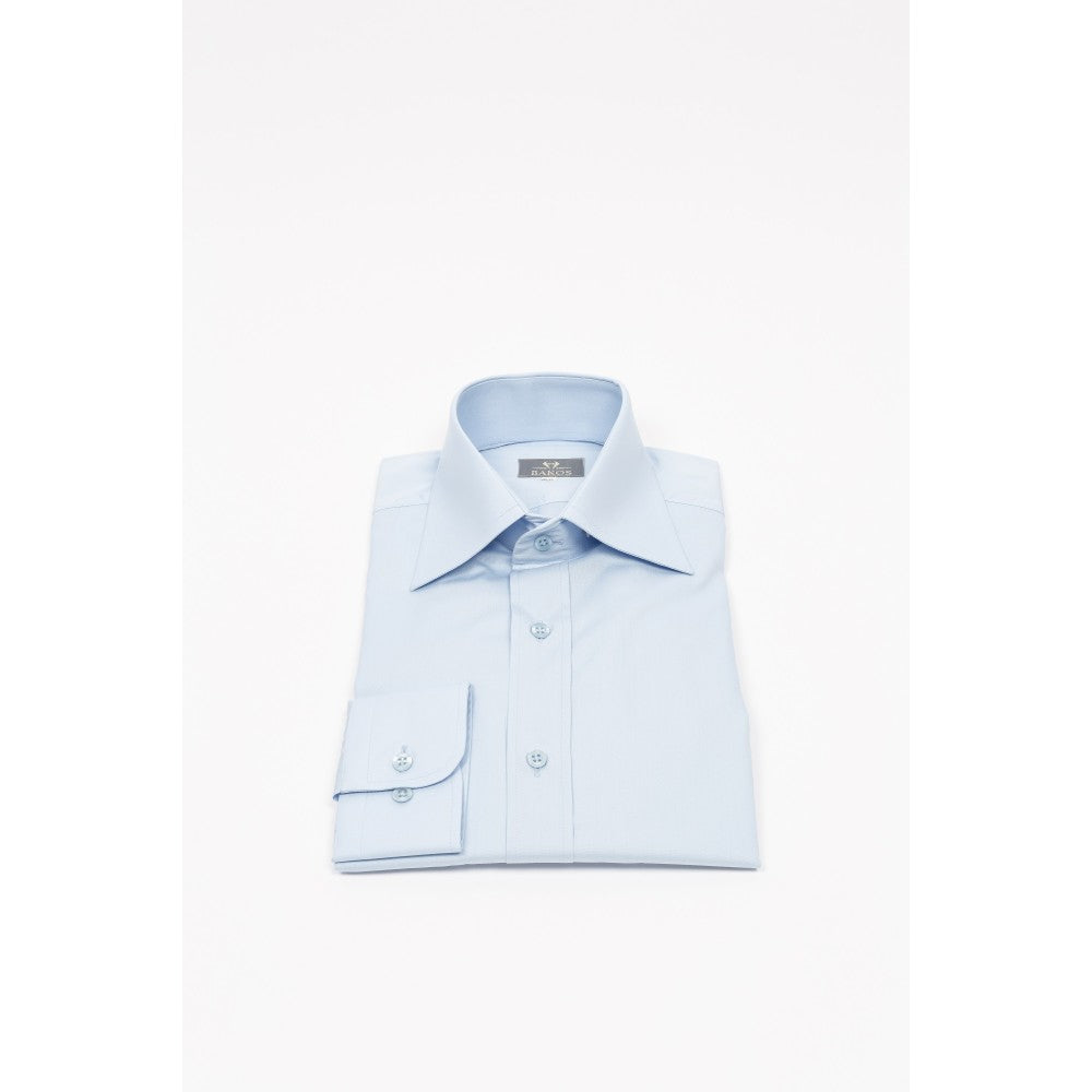Blue Breathable Cotton Shirt Effortless Look
