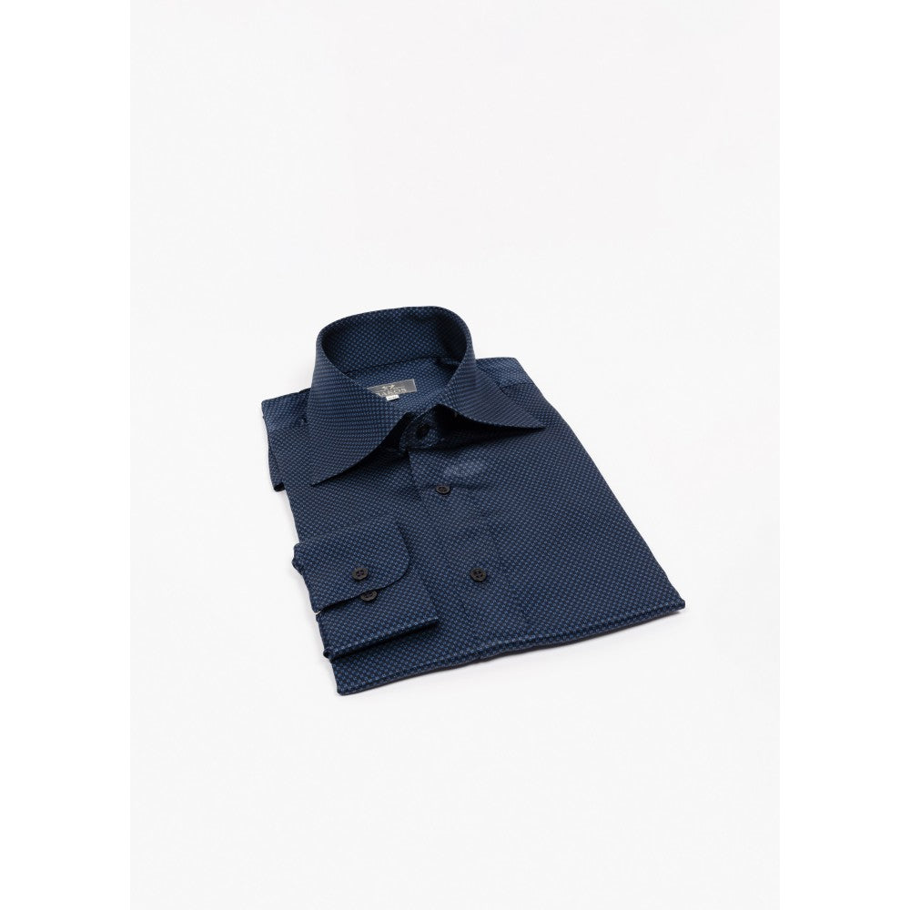 Navy Blue Silk Shirt Effortless Shine