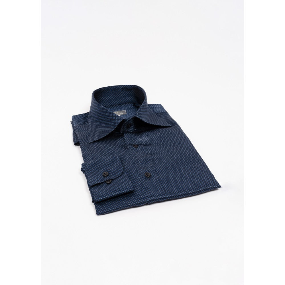 Navy Blue Silk Shirt Effortless Shine