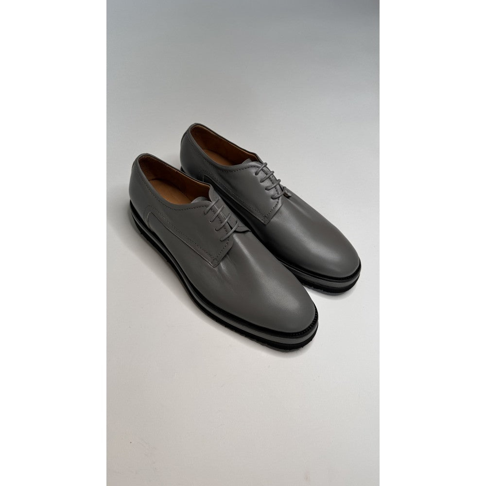 Grey Leather Shoes Handmade Comfort