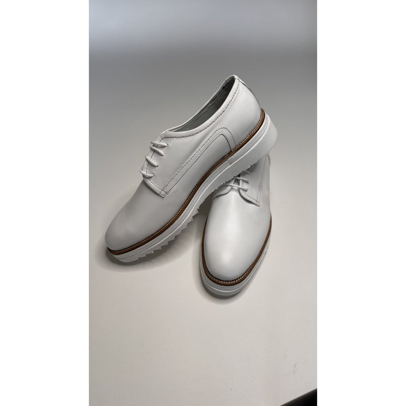 White Leather Shoes Handmade Comfort