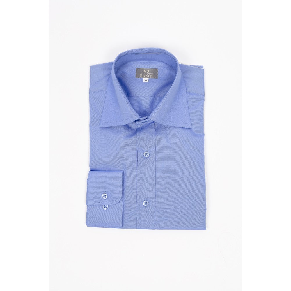 Blue Cotton Shirt Sharp Everyday Style