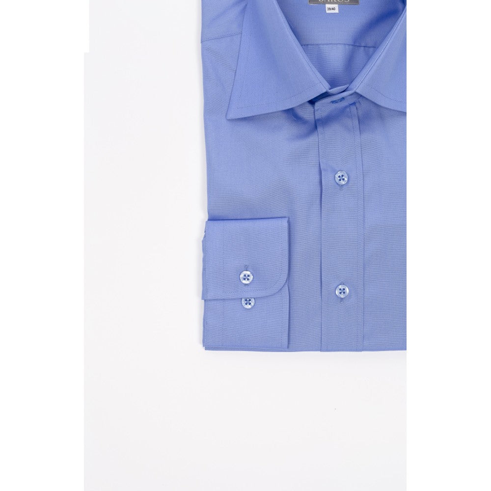 Blue Cotton Shirt Sharp Everyday Style