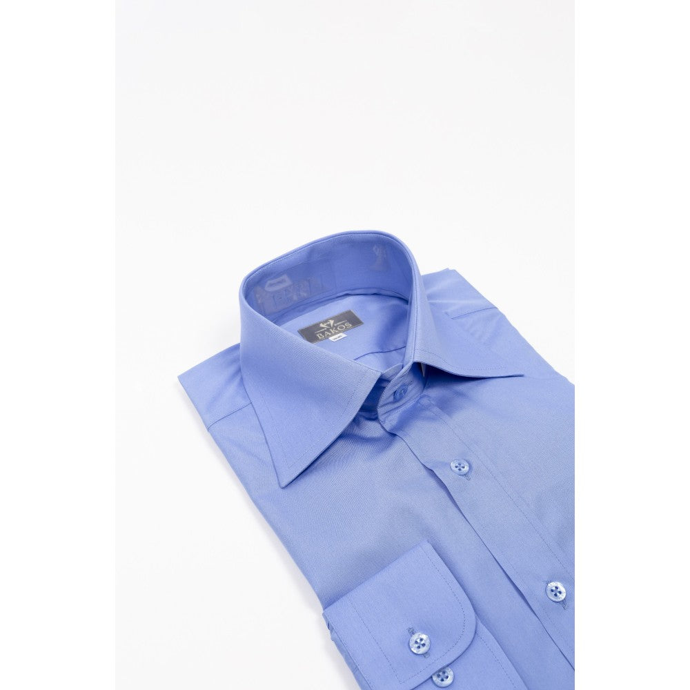 Blue Cotton Shirt Sharp Everyday Style
